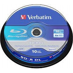 Verbatim - 10 x BD-R DL - 50 GB 6x - ink jet printable surface - jewel case